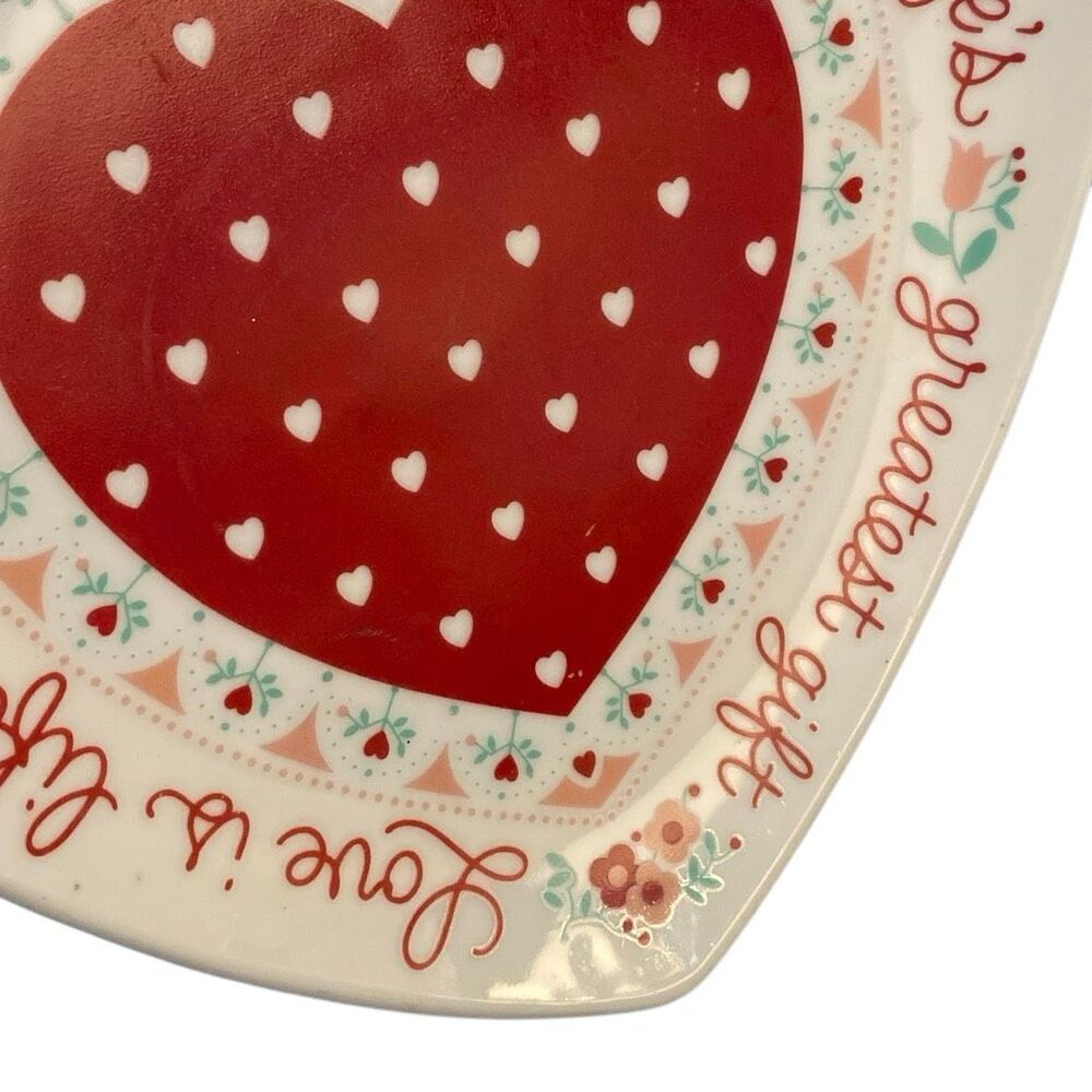 Vintage 80s Heart Shaped Plate Current Cottagecore Trinking Dish Valentines - Picture 2 of 5